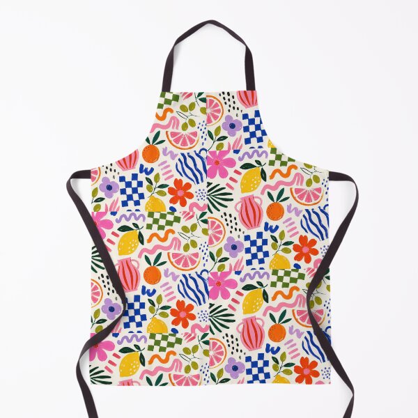 Item preview, Colorful Mediterranean Fruit & Floral Pattern | Citrus Lemon Orange Botanical Illustration | Summer Abstract Aesthetic | Retro Modern Art designed and sold by poppet103.