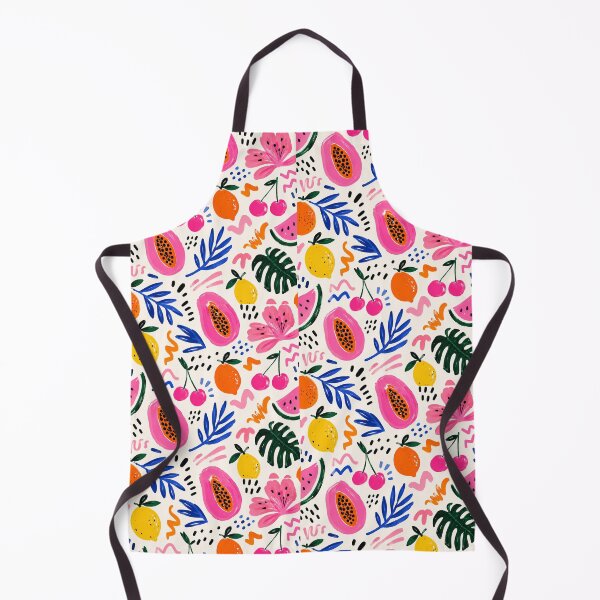 Item preview, Colorful Tropical Fruit Pattern | Pink Papaya Lemon Cherry Watermelon Botanical Print | Summer Abstract Aesthetic | Whimsical Fruit Illustration designed and sold by poppet103.