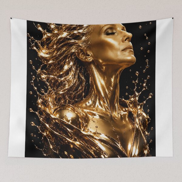 Item preview, Celine Dion Liquid Gold – Luxury Metallic Portrait Design designed and sold by JcAbstractArt.