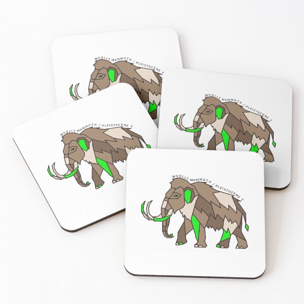 Item preview, Geometric Woolly Mammoth - Yellow-Green Accent designed and sold by AnimalsKnowAll.