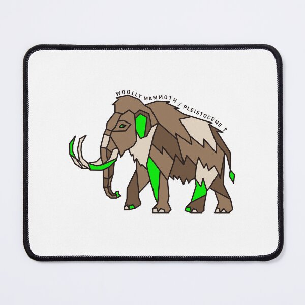 Item preview, Geometric Woolly Mammoth - Yellow-Green Accent designed and sold by AnimalsKnowAll.