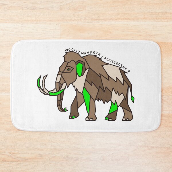 Item preview, Geometric Woolly Mammoth - Yellow-Green Accent designed and sold by AnimalsKnowAll.