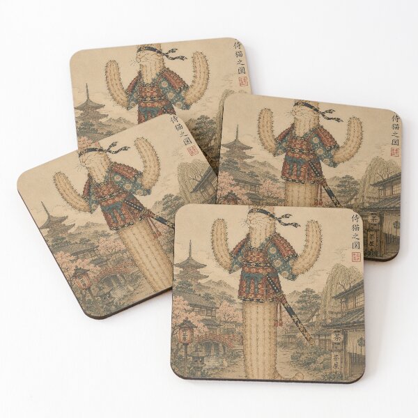 Item preview, A samurai cat that is a cactus in japanese town designed and sold by keytee.