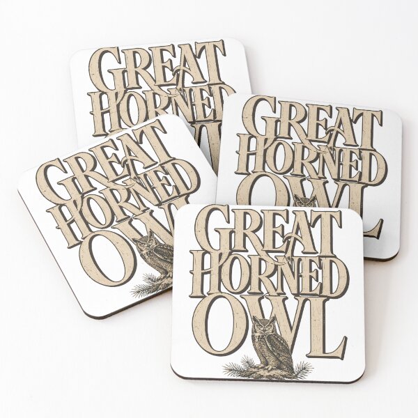 Item preview, Great Horned Owl Vintage Typography Wildlife Design designed and sold by PawverseDesigns.