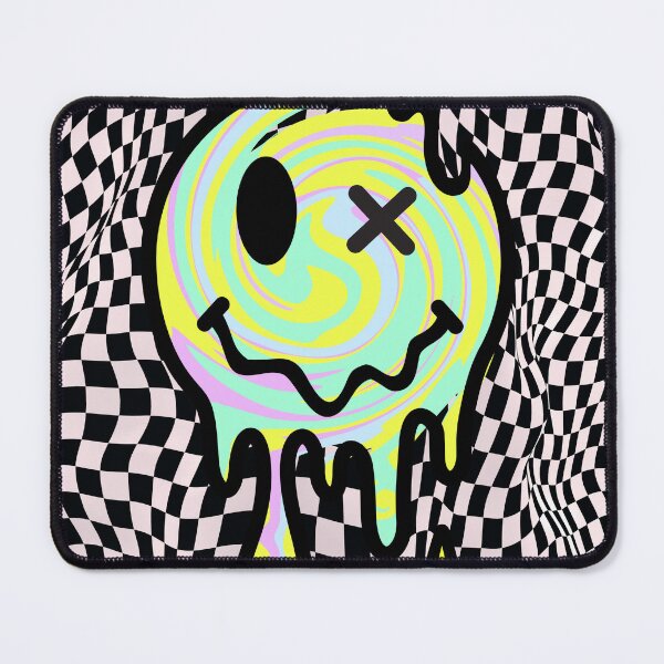 Item preview,  Melting Trippy Smiley Face Warped Checkerboard designed and sold by Side By Side Studio.