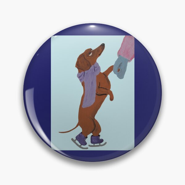 Item preview, Dachshund Ice Skating with his Mom designed and sold by Squirreldumplings.