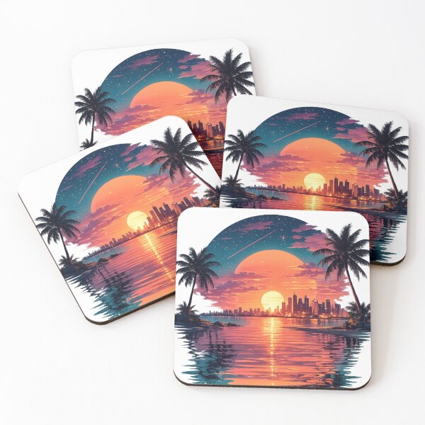 Item preview, Urban Sunset Oasis  Tropical City Skyline Graphic designed and sold by FutureGarb.