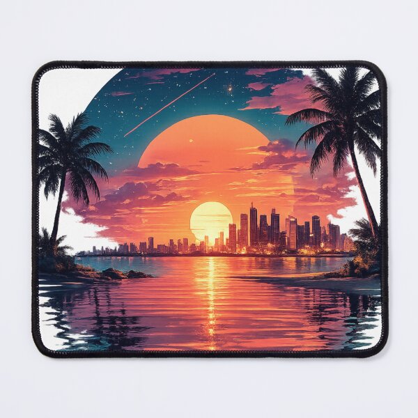 Item preview, Urban Sunset Oasis Tropical City Skyline Graphic designed and sold by FutureGarb.