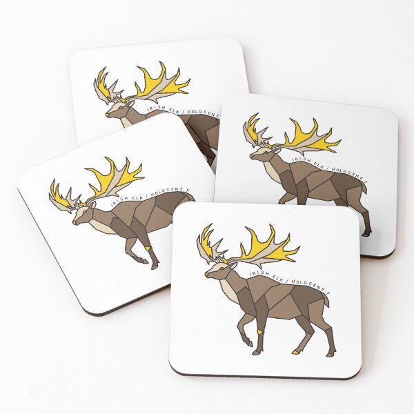 Item preview, Geometric Irish Elk - Yellow Accent designed and sold by AnimalsKnowAll.