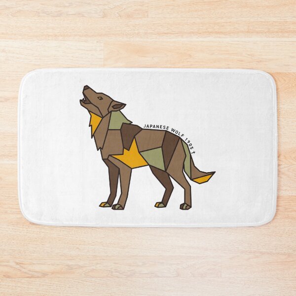 Item preview, Geometric Japanese Wolf - Orange Accent designed and sold by AnimalsKnowAll.