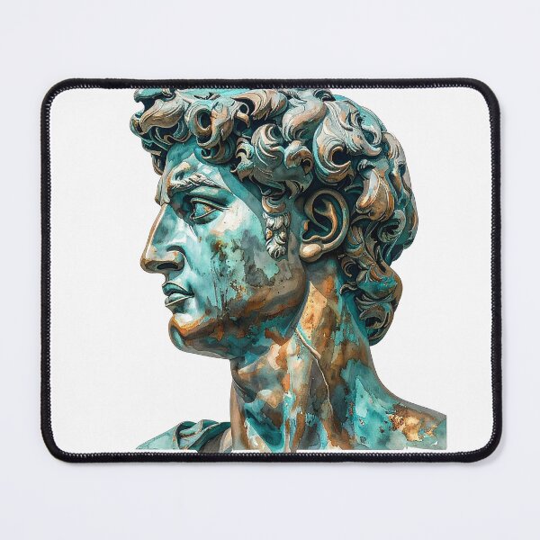 Item preview, Watercolor Metallic Greek Bust Statue Illustration designed and sold by BetweenForms.