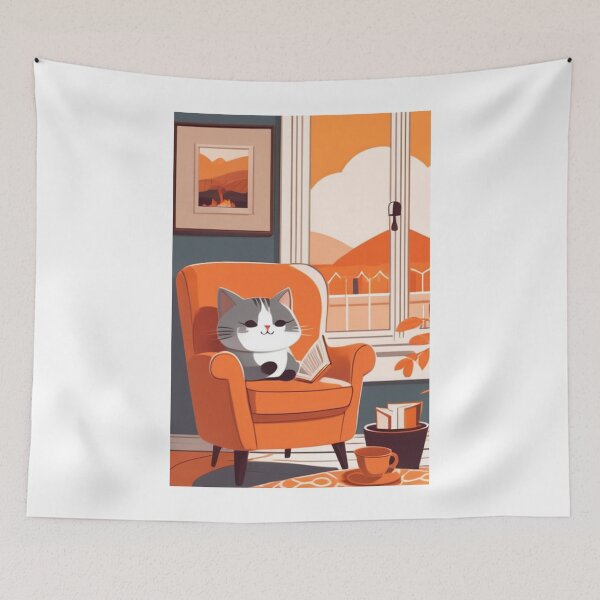 Item preview, Art - Peaceful Cat, Cozy and Colorful Atmosphere designed and sold by AnimeShin.