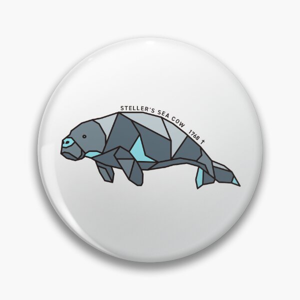 Item preview, Geometric Steller's Sea Cow - Light Blue Accent designed and sold by AnimalsKnowAll.
