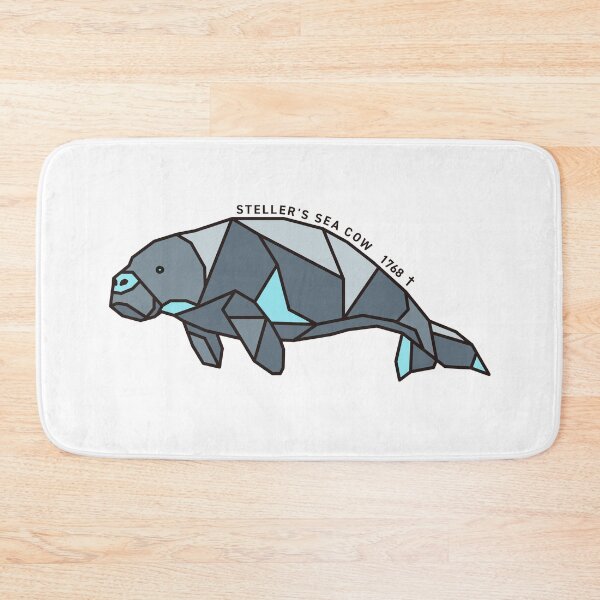 Item preview, Geometric Steller's Sea Cow - Light Blue Accent designed and sold by AnimalsKnowAll.