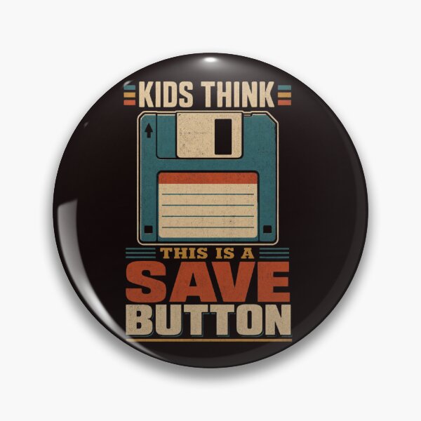 Item preview, Kids Think This Is a Save Button Funny Floppy Disk Vintage Computer T-Shirt designed and sold by Print Loft.
