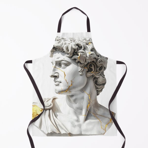 Item preview, Watercolor Metallic Greek Bust Statue Illustration designed and sold by BetweenForms.