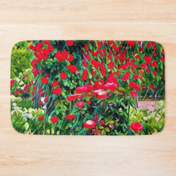 Item preview, Abstract Impressionist Red Rose Bush Garden Digital Art designed and sold by BalkanBloom.