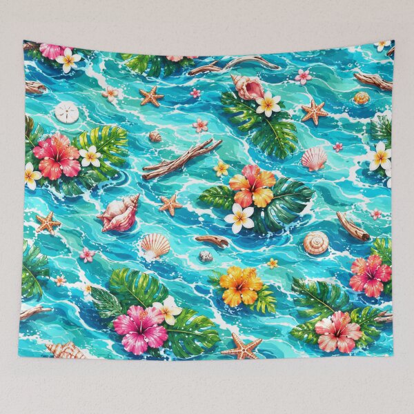 Item preview, Summer Fantasy Flowers, Palm Leaves, Shells, Ocean Pattern designed and sold by DEC02.