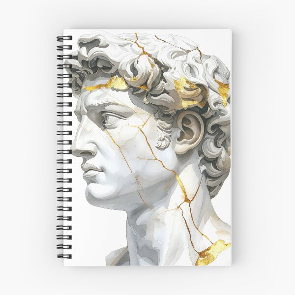 Item preview, Watercolor Metallic Greek Bust Statue Illustration designed and sold by BetweenForms.