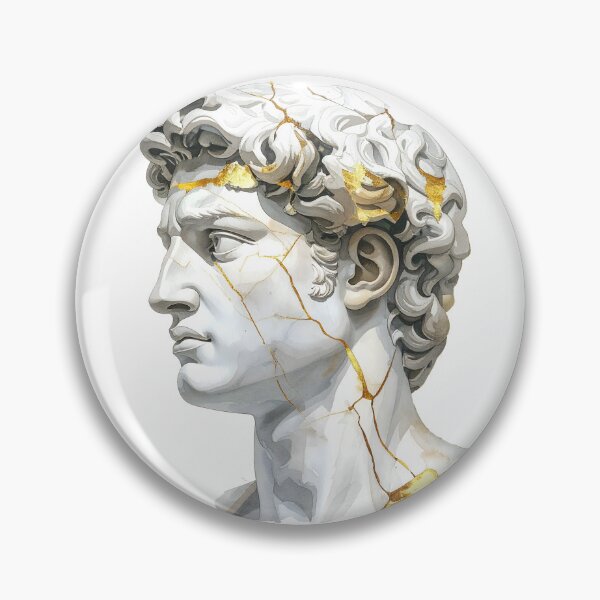 Item preview, Watercolor Metallic Greek Bust Statue Illustration designed and sold by BetweenForms.
