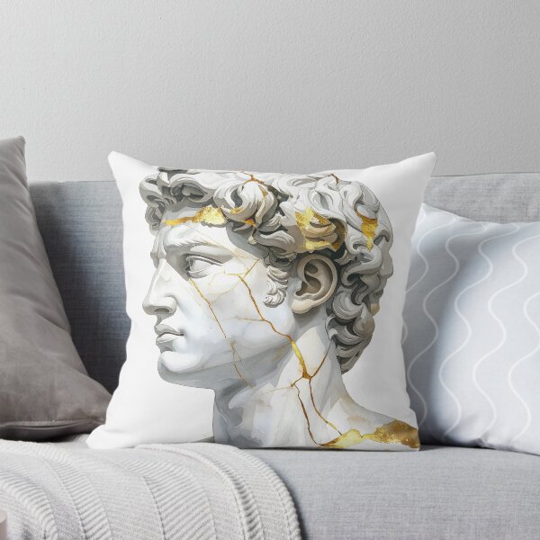Item preview, Watercolor Metallic Greek Bust Statue Illustration designed and sold by BetweenForms.