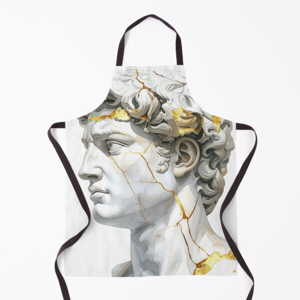 Item preview, Watercolor Metallic Greek Bust Statue Illustration designed and sold by BetweenForms.