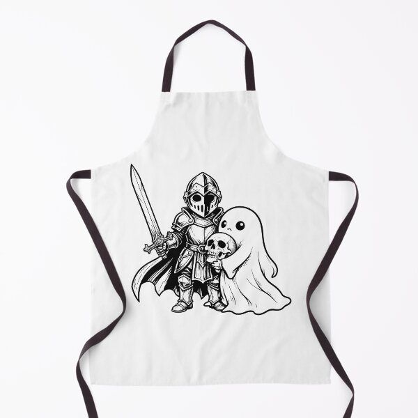 Item preview, Chibi Knight and Cute Ghost with Skull Lineart designed and sold by KCasual.
