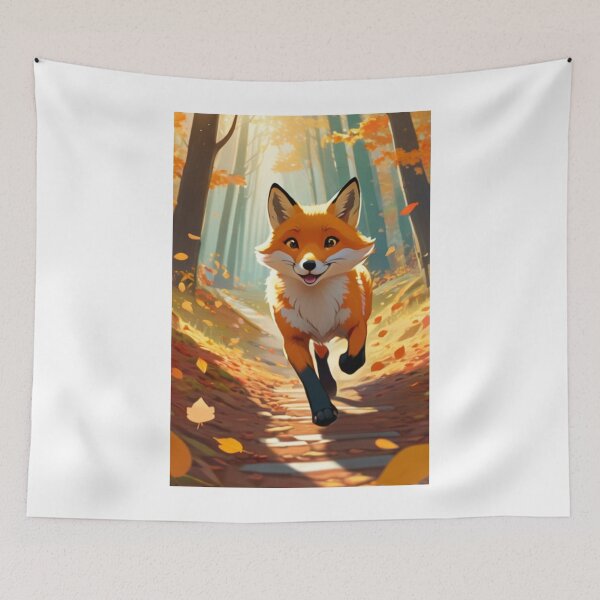 Item preview, Art - Red Fox in an Autumn Forest, Digital Illustration designed and sold by AnimeShin.