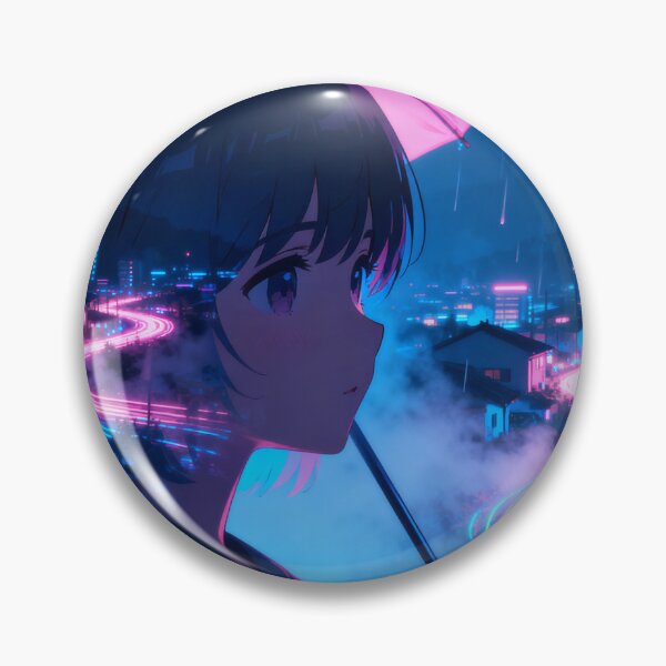 Item preview, Neon Rain — Anime City Night Lofi Aesthetic Art designed and sold by middelight-luna.