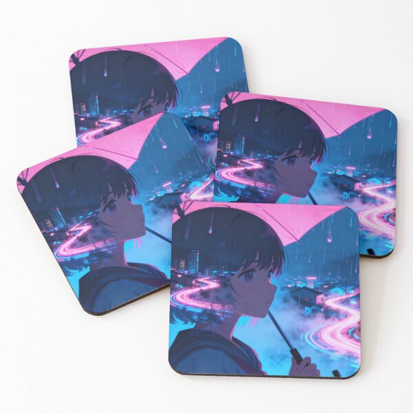 Item preview, Neon Rain — Anime City Night Lofi Aesthetic Art designed and sold by middelight-luna.