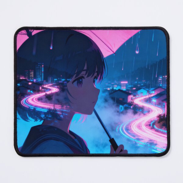 Item preview, Neon Rain — Anime City Night Lofi Aesthetic Art designed and sold by middelight-luna.