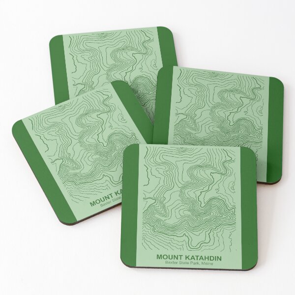 Item preview, Green Monochromatic Mount Katahdin Topography designed and sold by Mountain Bound Designs.