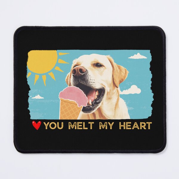 Item preview, You Melt My Heart ,Labrador dog eating ice cream designed and sold by Shedronpanda.
