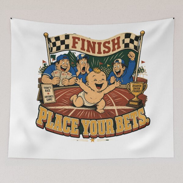 Item preview, Finish Place Your Bets Funny Gender Reveal Baby Race  designed and sold by freshwear design.