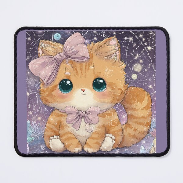Item preview, Kawaii Zodiac Cat Art Print, Pastel Celestial Kitten Coquette Wall Decor designed and sold by Moody Vibes Studio.