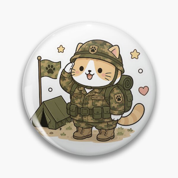 Item preview, Cute Soldier Cat Kawaii Military Army Kitty Brave Hero Illustration designed and sold by NoopnyangStudio.