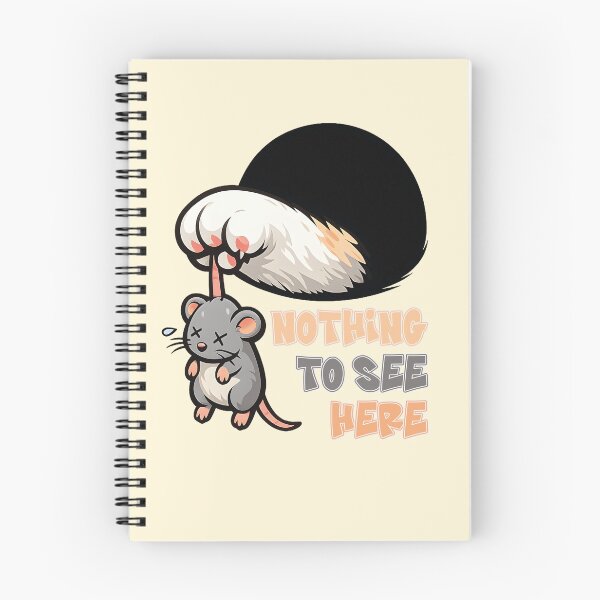 Item preview, Cute Cat Holding Mouse Cartoon Design | Funny Nothing To See Here Animal Illustration designed and sold by CutPawStudio.