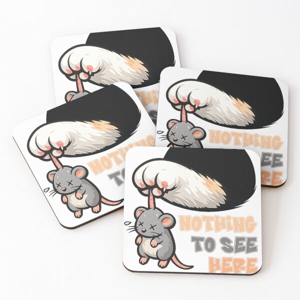 Item preview, Cute Cat Holding Mouse Cartoon Design | Funny Nothing To See Here Animal Illustration designed and sold by CutPawStudio.