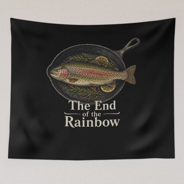 Item preview, Rainbow Trout Vintage Fish Skillet Rustic Nature Art designed and sold by FormalDehyena.