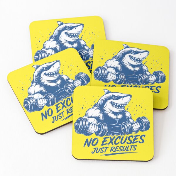 Item preview, No Excuses Shark Gym Design designed and sold by bolguzart.