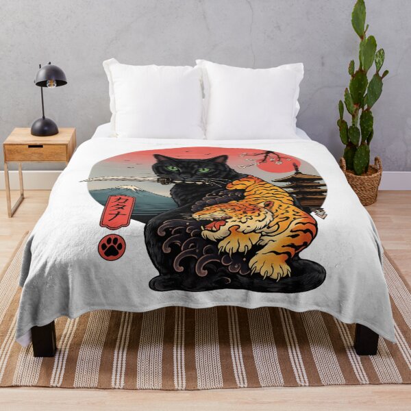 Item preview, Black Samurai Cat Japanese Tattoo | Tiger Warrior Anime Aesthetic designed and sold by AMIR PRO .