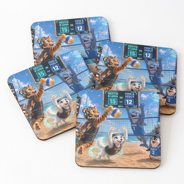 Item preview, Funny Tiger Wolf Beach Volleyball Sports Gift Cute Animal Team Game Art NeoTigLuna designed and sold by NeoTigLuna.