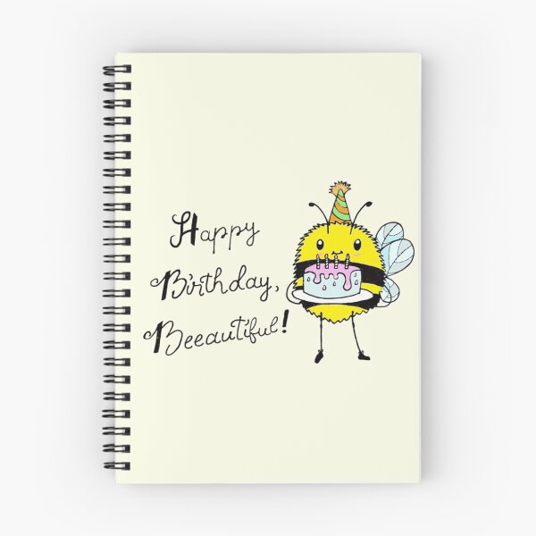 Item preview, Happy Birthday Beeutiful Cute Kawaii Bee Pun Card designed and sold by TinyPawDesigns.