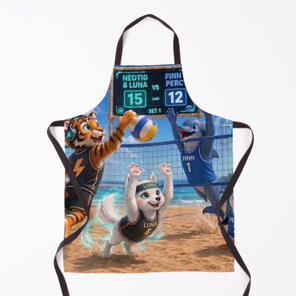 Item preview, Funny Tiger Wolf Beach Volleyball Sports Gift Cute Animal Team Game Art NeoTigLuna designed and sold by NeoTigLuna.
