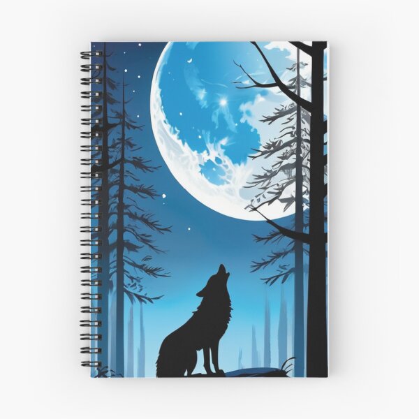 Item preview, Art - Solitary Wolf, Dreamlike and Melancholic Night Scene designed and sold by AnimeShin.