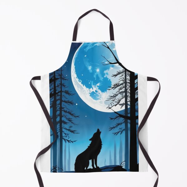 Item preview, Art - Solitary Wolf, Dreamlike and Melancholic Night Scene designed and sold by AnimeShin.