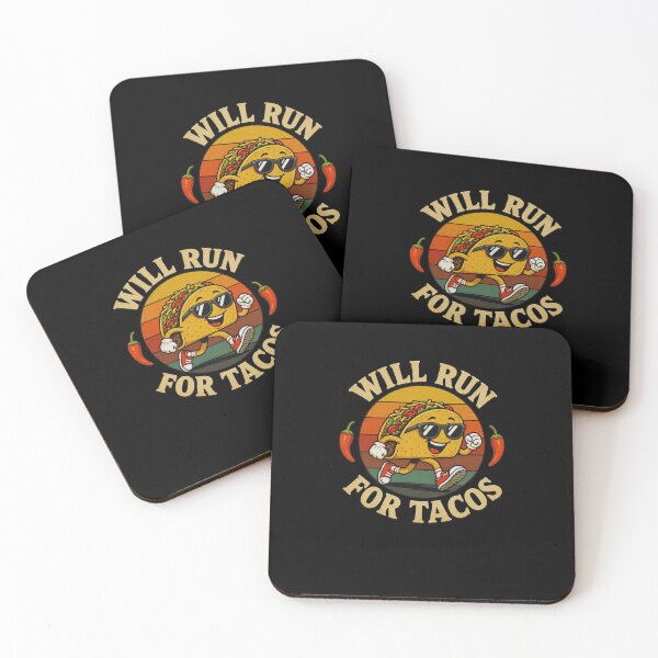 Item preview, tacos Running Taco Mascot with Sunglasses and Chili designed and sold by FormalDehyena.