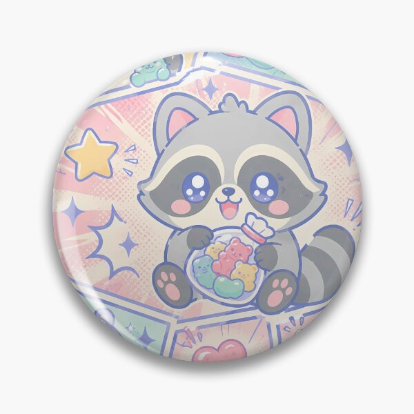 Item preview, Kawaii Raccoon Candy Gummies Pop Panels designed and sold by Gift Phrase Studio.