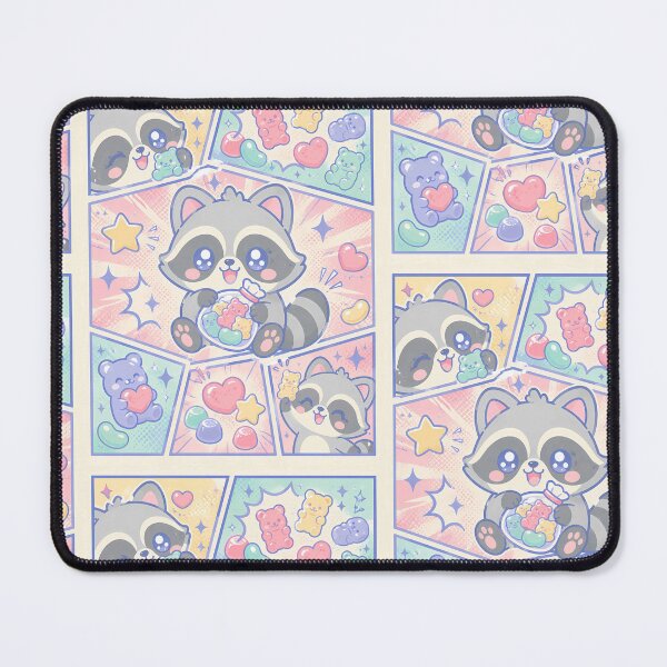 Item preview, Kawaii Raccoon Candy Gummies Pop Panels designed and sold by Gift Phrase Studio.