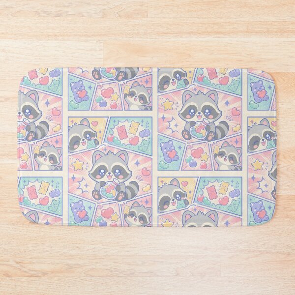 Item preview, Kawaii Raccoon Candy Gummies Pop Panels designed and sold by Gift Phrase Studio.